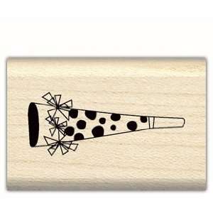  Party Horn Wood Mounted Rubber Stamp