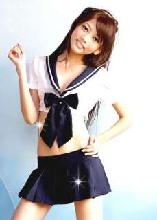 Japanese High School Sailor Costume Cosplay Navy Blue  