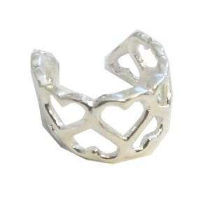   Silver Left Or Right Nonpiercing Heart Pattern Ear Cuff Jewelry