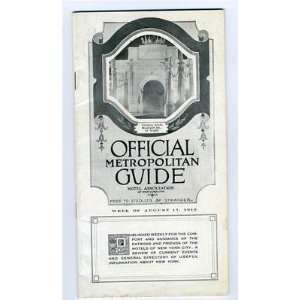New York Official Metropolitan Guide 1919 Events Fashion Theatre Ads 