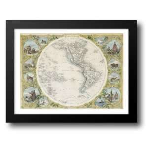  1850 Tallis Map of the Western Hemisphere 28x22 Framed Art 