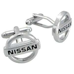    Silver NISSAN Logo Cufflinks Automotive Car Cuff Links Jewelry