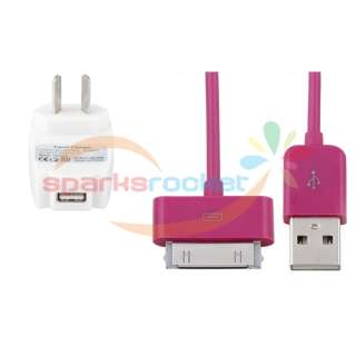   Home Charger+Pink Data Cable Cord for Apple iPhone 3G 3GS 5 5G  