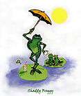 CUTE PRINT BY EDDIE GLASS CALLED SHADDY FROG WITH UMBRE