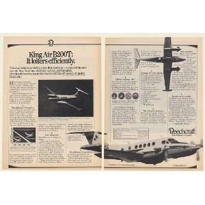 1983 Beechcraft King Air B200T Aircraft 2 Page Print Ad (Memorabilia 