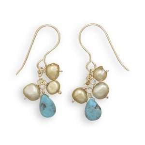 14/20 Gold Filled French Wire Earrings with Turquoise and 