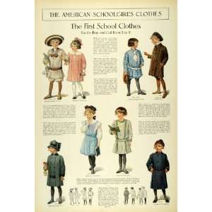 1911 Article Edwardian Fashion Children School Clothes Girls Dresses 