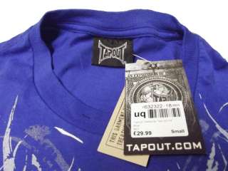 Tapout Darkside TShirt UFC MMA Cage Fight New Mens White Blue Black S 