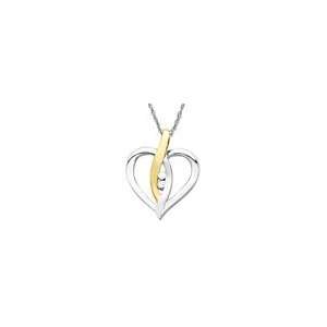  ZALES Diamond Accent Heart Pendant in 10K Two Tone Gold 