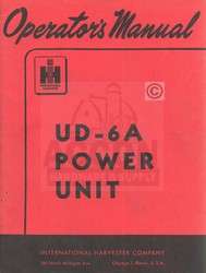 FARMALL INTERNATIONAL UD 6A Power Unit Owner Manual IH  