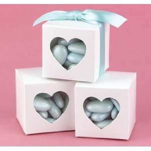  White Heart Window Favor Boxes   Personalized Health 