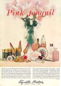 1961 Elizabeth Arden Pink Jonquil Lipstick, Make up Ad  