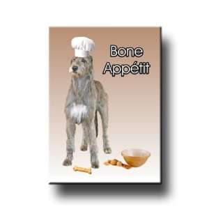 Irish Wolfhound Bone Appetit Chef Fridge Magnet