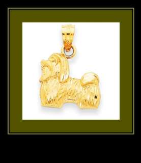NEW 14K Yellow Gold Shih Tzu Dog Pendant/Charm  
