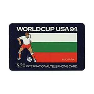 Collectible Phone Card $20. World Cup USA 94 Soccer   Bulgaria Flag 