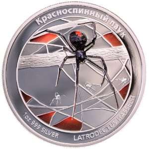  Tuvalu   2011   1$ Danger Red Back Spider Replica 1Oz 