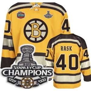 Champions Patch Boston Bruins #40 Tuukka Pask Winter Classic Hockey 