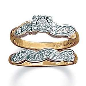  PalmBeach Jewelry Crystal/Tutone Wedding Set Jewelry