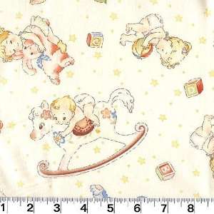  45 Wide Dreamland Playing Babies Natural Fabric By The 