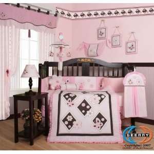   New GEENNY Pink Butterfly 13PCS Baby Nursery CRIB BEDDING SET Baby