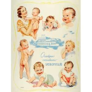  1939 Ad Nestle French Baby Food Infant Newborn Portrait 