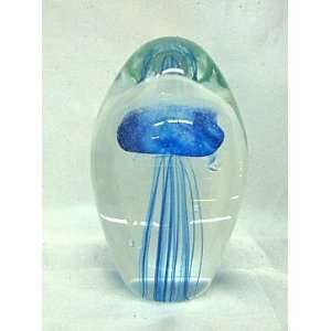   in the Dark Glass Baby Blue Jellyfish Paperweight