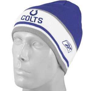  Reebok Indianapolis Colts Royal Blue Cuffless Coaches Knit 