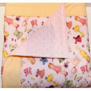  Retro Paper Dolls Quilted Baby Blanket Baby