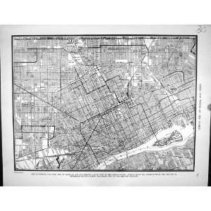  Collier Antique Map 1936 Plan Detroit Michigan Ford City 