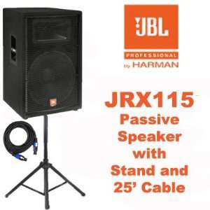  JBL Passive 15 JRX115 DJ Speaker, Stand and 25 Cable 