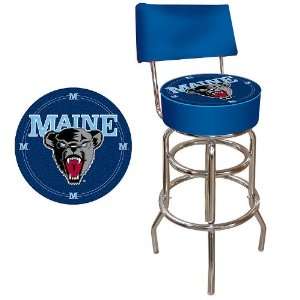  University of Maine Padded Bar Stool with Back   Game Room 