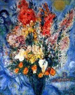 Marc Chagall Blue Bouquet Lifetime lithograph print  