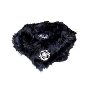  Ruff Ruff Couture Black Faux Fur Mink Stole Medium