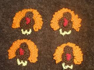 Hand Crochet Thanksgiving Turkeys for Cardmaking and Scrapbooking 