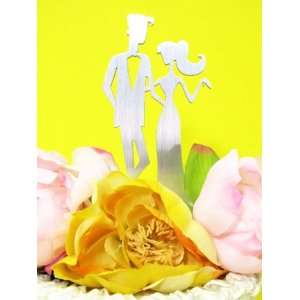    Chic Couple Cake Topper   Bride and Groom Cake Top