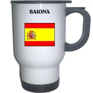  Spain (Espana)   BAIONA White Stainless Steel Mug 