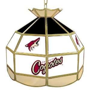 NHL1600 PC   NHL Phoenix Coyotes Stained Glass Tiffany Lamp   16 inch 