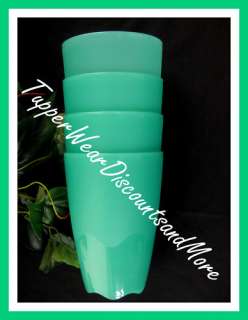 Tupperware Open House Large STACKING Tumblers Cups (4) NEW GREEN FREE 