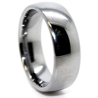 Classic 8mm Domed Unisex Tungsten Carbide Ring US Size 7.5  