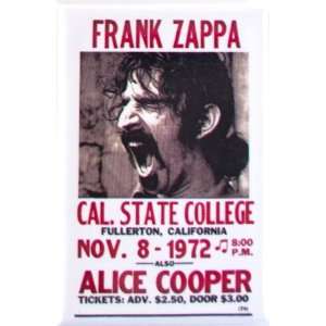  Frank Zappa Alice Cooper Concert Poster Style 2x3 Magnet 