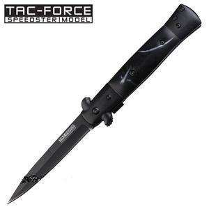Spring Assist   Legal Automatic Knife   Black Pearl Stiletto(TF 