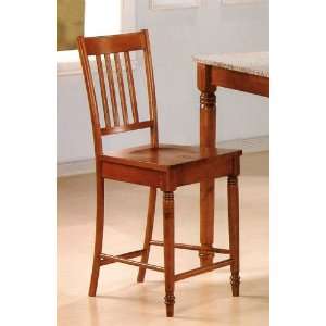   Side Solid Wood Chair in Walnut Finish (Set of Two)