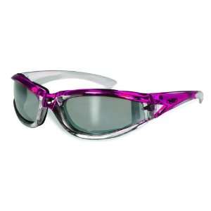  Flashpoint Chrome and Pink Frame Motorcycle Glasses Flash 