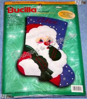 Bucilla Santa TOUCHING HIS NOSE Felt Christmas Stocking Kit   15 