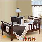 Solid Aspen Wood Made Cherry Toddler Kids Bed w/ Safety Guard Rail