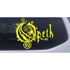  6in X 7in Yellow    Opeth Band Logo Car Window Wall Laptop 