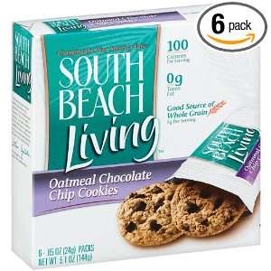 South Beach Diet Cookies Oatmeal Chocolate Chip, 0.85 Ounce, 6 Count 