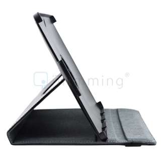   360 Black Leather Case Stand Cover For Asus Eee Pad Transformer  