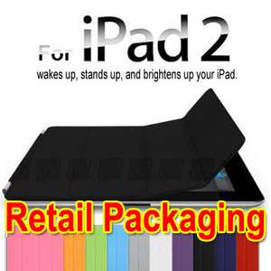 Color iPad 2 Magnetic Slim Leather Smart Cover Case Wake/Sleep Stand 