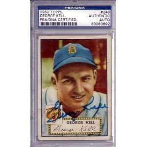 George Kell Autographed 1952 Topps Card PSA/DNA Slabbed  